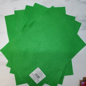 Brand New - 5 Sheets of Apple Green Basic Felt sheets 9 inches x 12 inches.